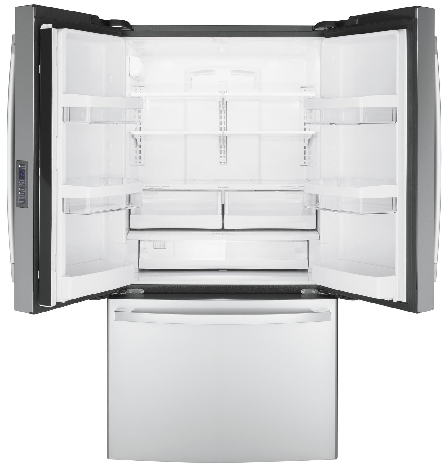GE APPLIANCES GWE23GYNFS GE® ENERGY STAR® 23.1 Cu. Ft. Counter-Depth Fingerprint Resistant French-Door Refrigerator - GWE23GYNFS-KT