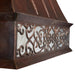 Premier Copper 38 in. Hammered Copper Wall Mounted Euro Range Hood with Nickel Background Scroll Design