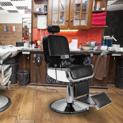 OmySalon PH773 Professional Heavy Duty Hydraulic Reclining Barber Chair - G89000773