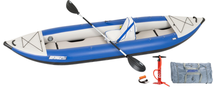 Sea Eagle 380X Explorer Inflatable Kayak Deluxe Package Blue Gray New - 380XK_D