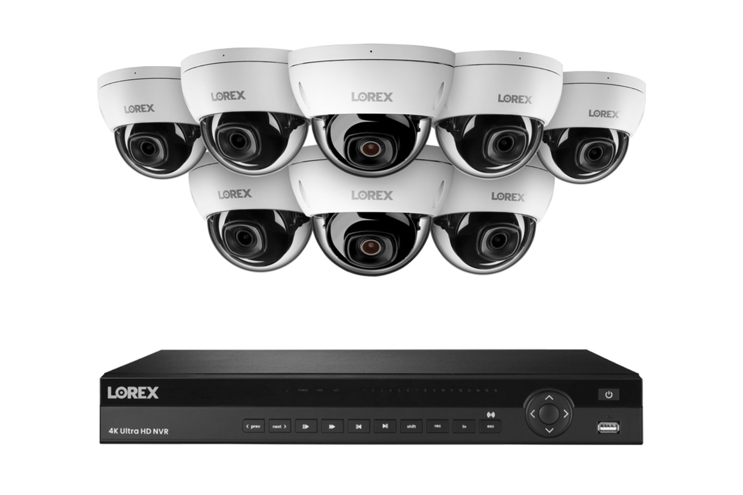 Lorex Elite Series 4K 16 Camera Capable 6TB Wired NVR System with 4MP (2K) A4 IP Dome Cameras - N2K6-168BD-A4