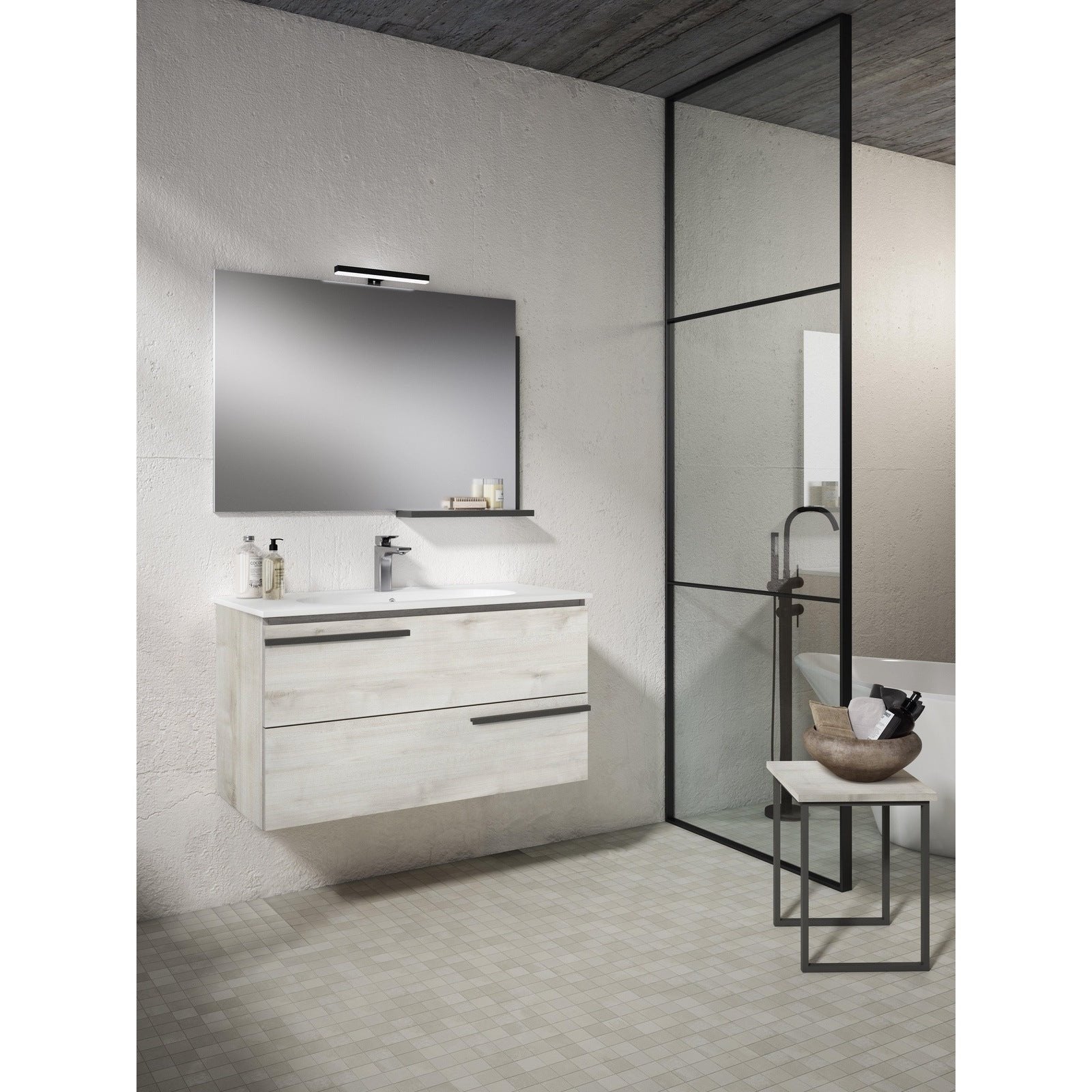 Lucena Bath Scala 24" single sink Vanity in Abedul, White or Tera. - Backyard Provider