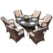 HomeRoots Outdoors - Ozark Brown 8-Piece Wicker Oval Outdoor Dining Set With Beige Cushion - 389973