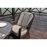 HomeRoots Outdoors - Ozark Brown 8-Piece Wicker Oval Outdoor Dining Set With Beige Cushion - 389973