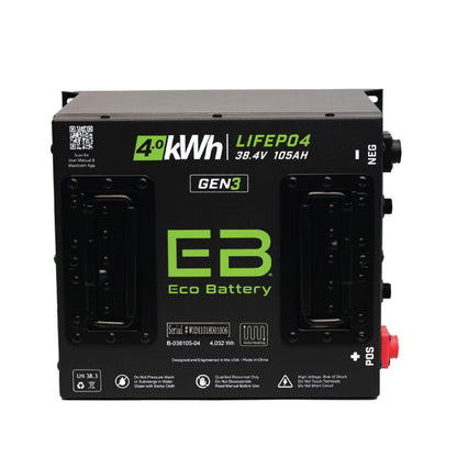 Eco Battery 38V 105Ah Cube LiFePO4 Battery / Heated - A-038105-04-H