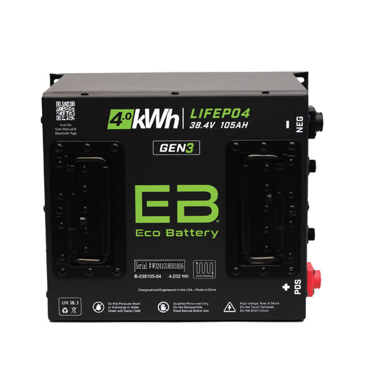 Eco Battery 38V 105Ah Cube LiFePO4 Battery / Heated - A-038105-04-H