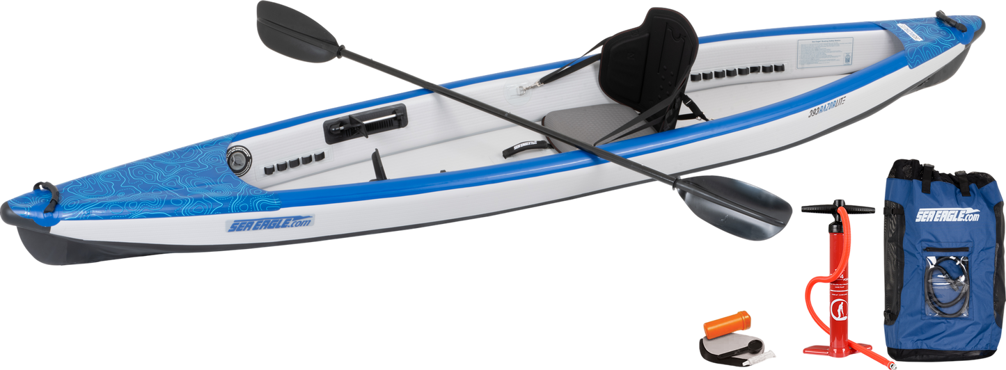 Sea Eagle 393RLK_PC Razorlite Inflatable Kayak Pro Carbon Solo Package New - 393RLK_PC