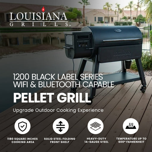 Louisiana Grills 1200 Black Label Series WiFi and Bluetooth Capable Pellet Grill - 397361