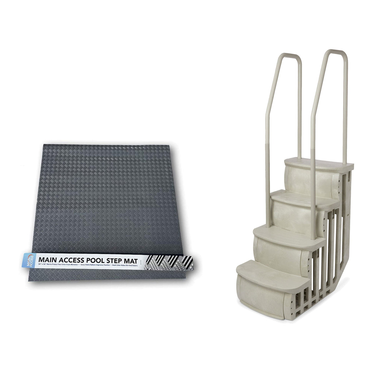 Main Access Large Step Ladder Guard Mat with iStep Pool Ladder Entry System - 398150