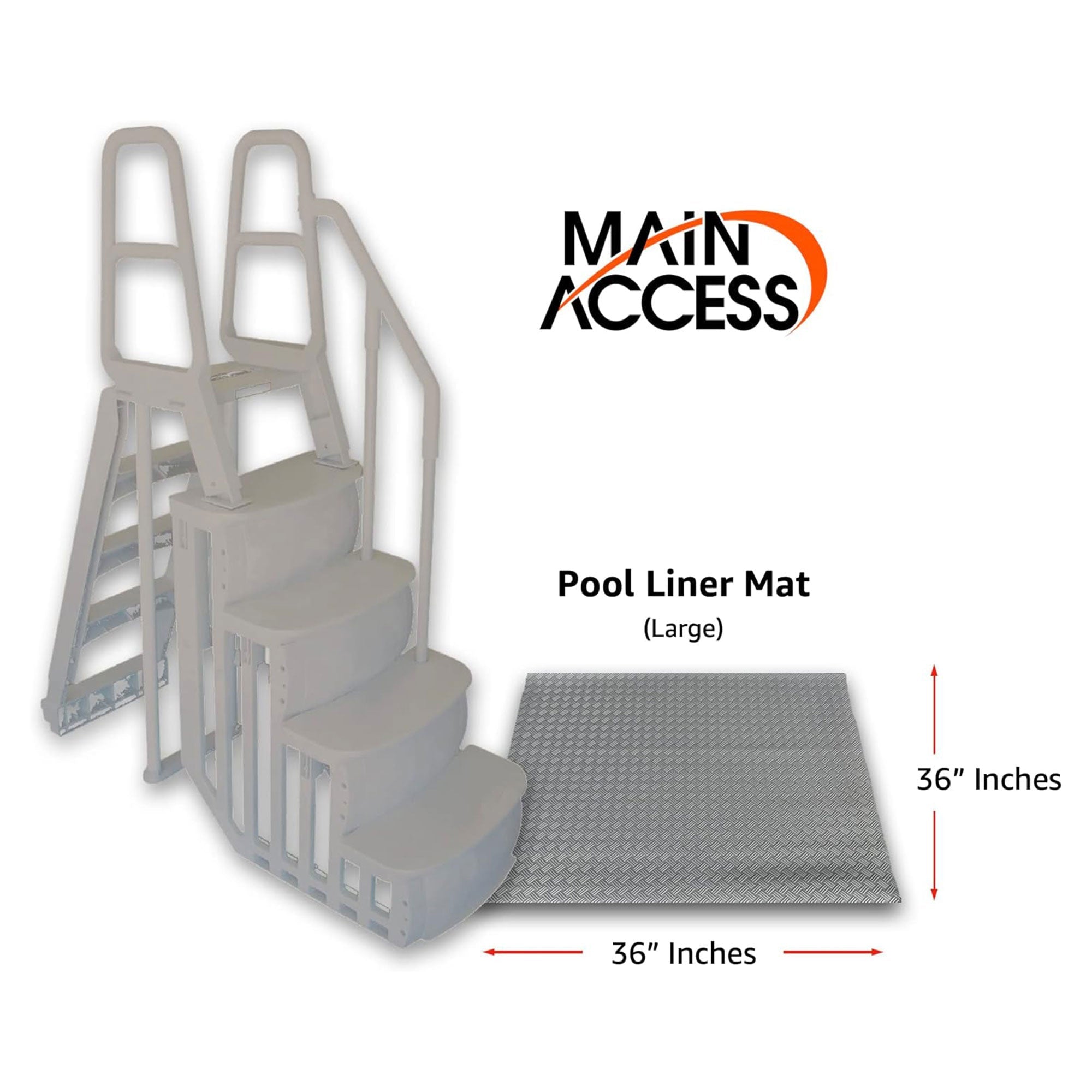 Main Access Large Step Ladder Guard Mat with iStep Pool Ladder Entry System - 398150