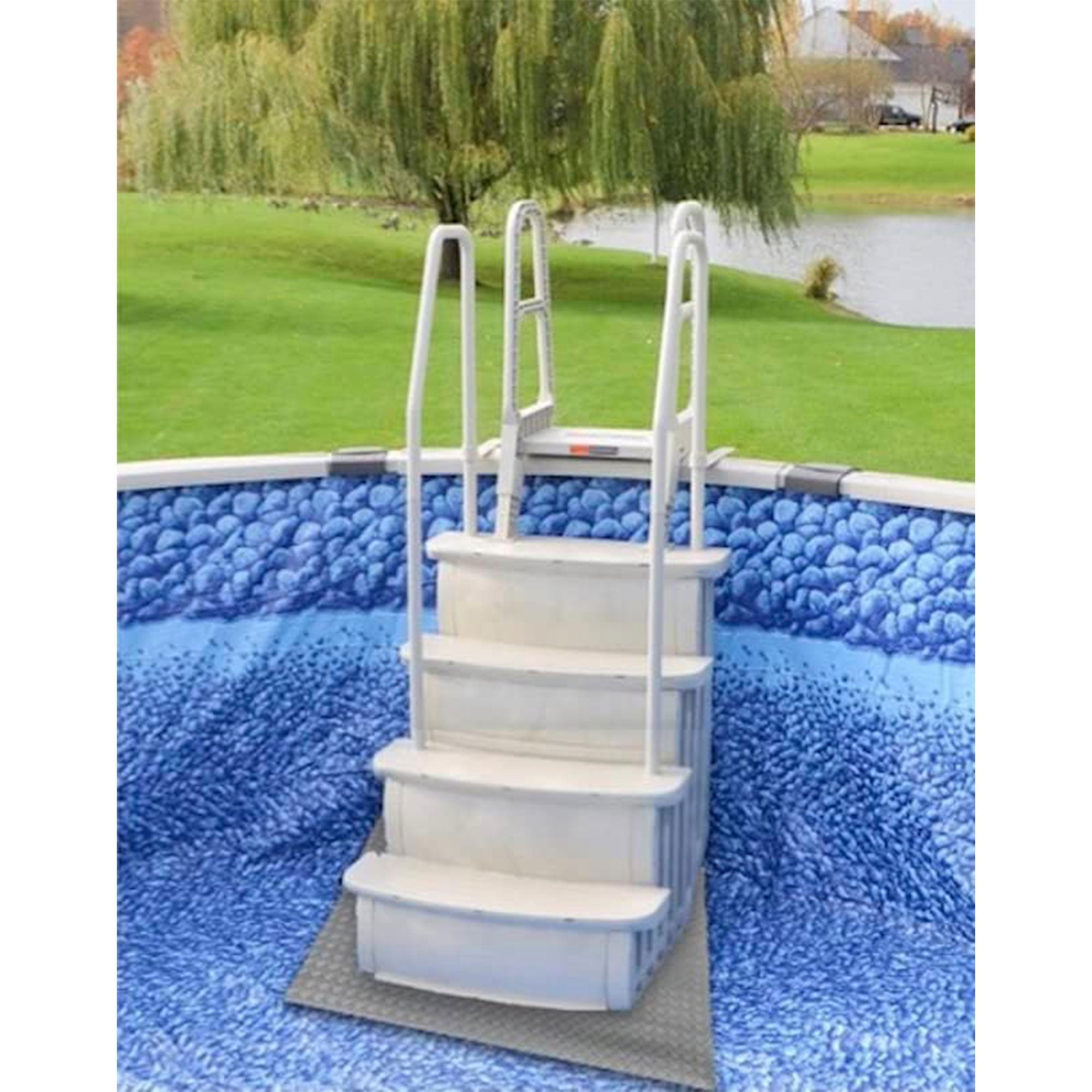 Main Access Large Step Ladder Guard Mat with iStep Pool Ladder Entry System - 398150