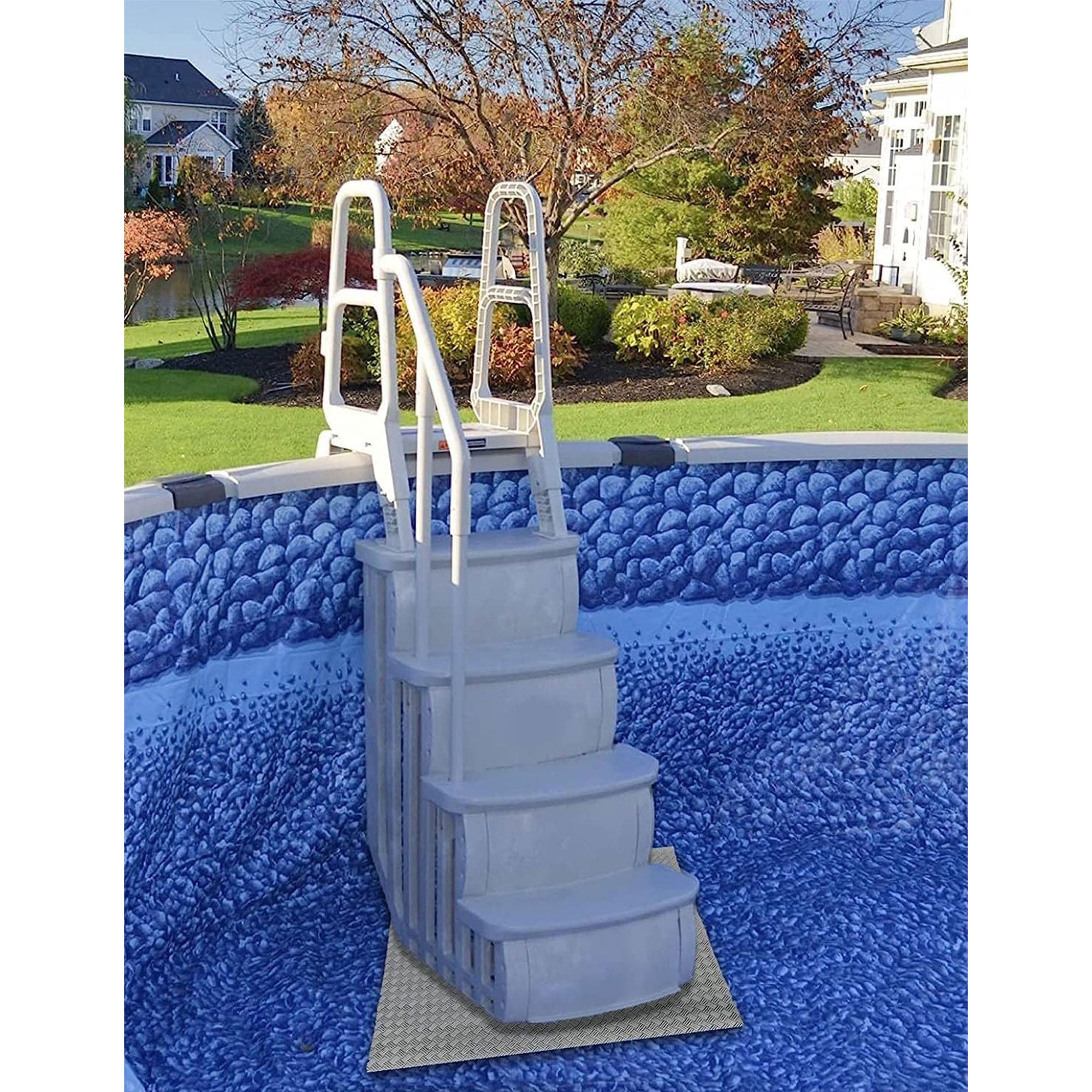 Main Access Large Step Ladder Guard Mat with iStep Pool Ladder Entry System - 398150