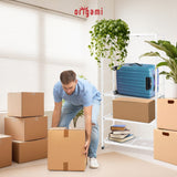 Origami 3 Pack Folding Steel Storage Rack, Adjustable Shelves, R2 Series, White - 415217