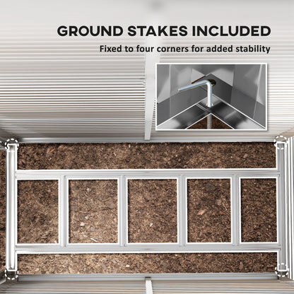 Outsunny 4.6' x 9' Steel Outdoor Storage Shed, with Foundation Kit, Lockable Doors and Gloves, Brown - 845-841V01BN