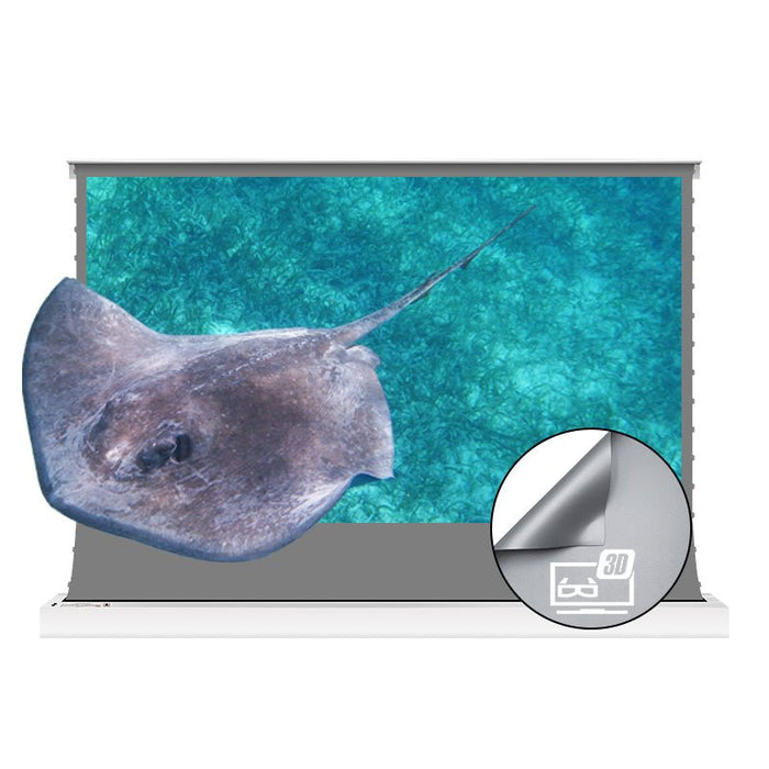 VIVIDSTORM S 3D ALR Motorized Tension Floor Rising Obsidian Long Throw Projector Screen High Gain