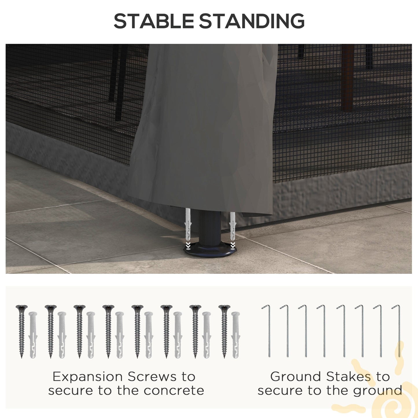 Outsunny 10' x 13' Patio Gazebo with Netting, Curtains & Vented Roof, Dark Gray - 84C-365V02CG