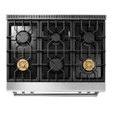 Thor Kitchen Appliance Package - 36 In. Gas Range, Range Hood, AP-TRG3601-W