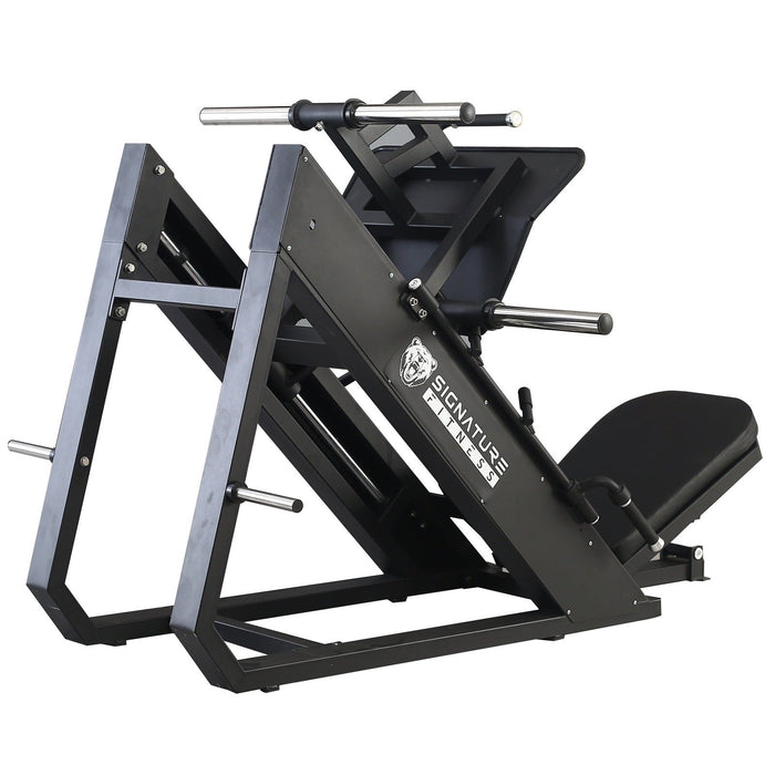 Signature Fitness Commercial Grade Plate Loaded Adjustable Leg Press Machine with Extra Plate Storage, Rated for 1,000 Pound Capacity - SF-L2