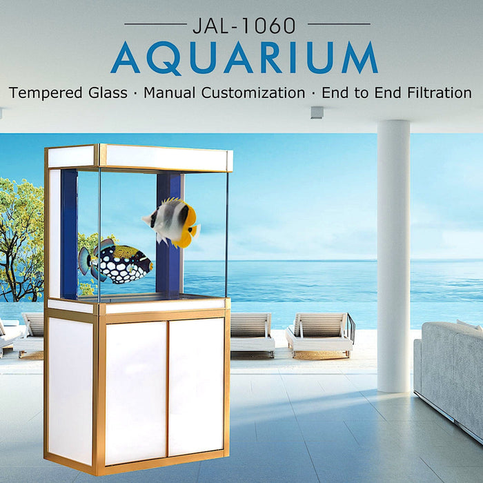 Aqua Dream 110 Gallon Tempered Glass Aquarium White and Silver