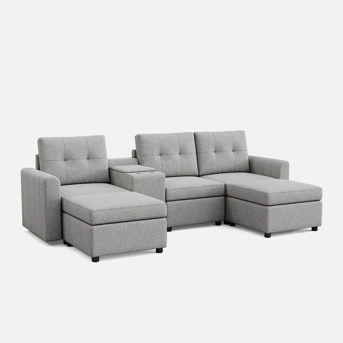 LINSY HOME RUBIK III 3 Seats With 2 Ottomans & Console - US-LH-SPF-Sofa-S800-A-32101-0-00