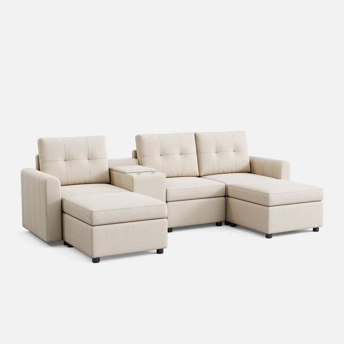 LINSY HOME RUBIK III 3 Seats With 2 Ottomans & Console - US-LH-SPF-Sofa-S800-A-32101-0-00