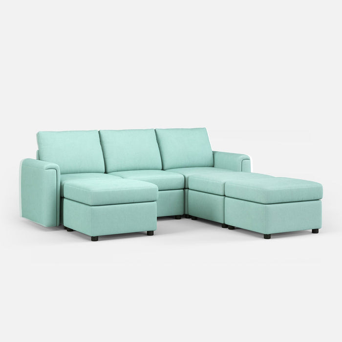 LINSY HOME RUBIK I 3 Seats with 3 Ottomans - US-LH-SPF-Sofa-S900-A11-33-0-00