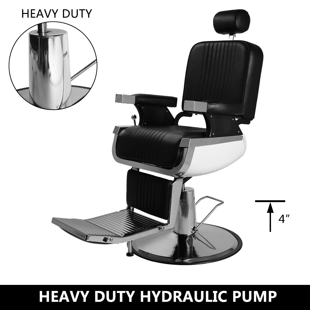 OmySalon PH773 Professional Heavy Duty Hydraulic Reclining Barber Chair - G89000773