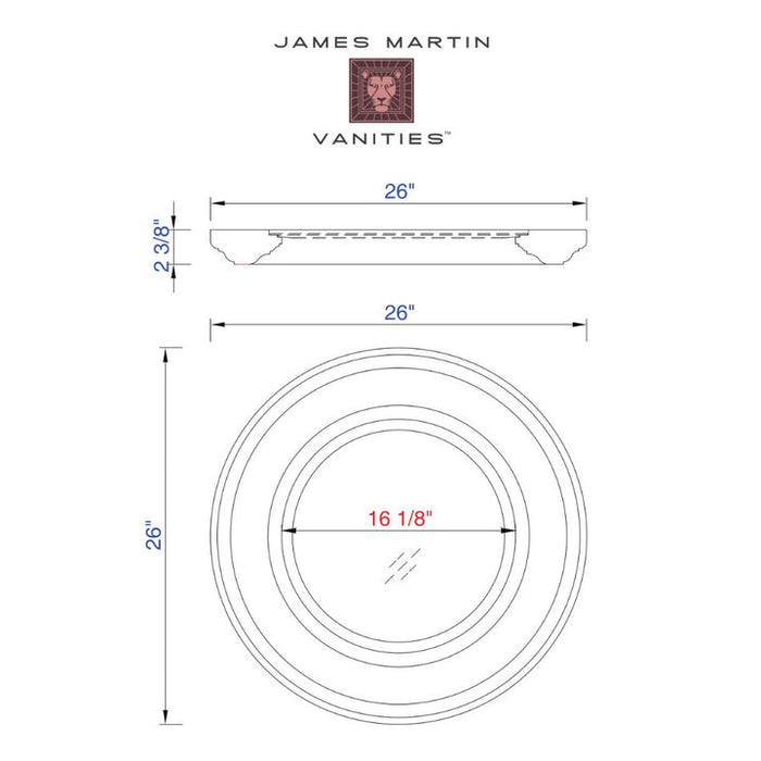 James Martin Vanities Malibu Collection Mirror in Honey Alder - 500-M26-HON