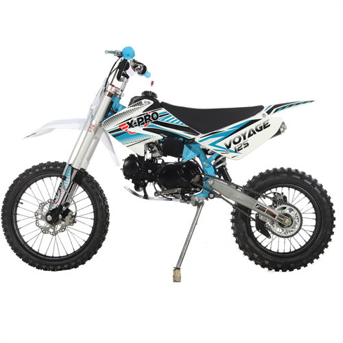 X-PRO Voyage 125 Dirt Bike with 4-Speed Manual Transmission, Kick Start, Big 17"/14" Tires - DB-H13-Black