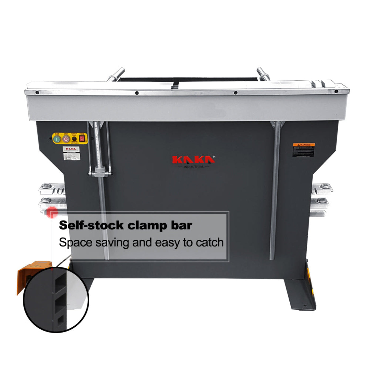 KAKA INDUSTRIAL Magnetic Pan and Box Brake, 48-Inch Electro Metal Brake Bender, 6-Ton 16-Gauge Box and Pan Brake, 220V Single Phase with Foot Pedal Control Siding Brake, Includes Clamp Bars EB-4816B - 173409