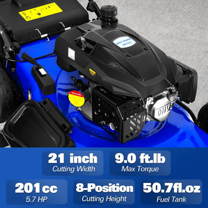 BILT HARD 21" Self Propelled Lawn Mower with 201cc Engine - TMA-0562