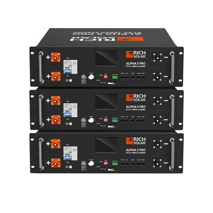 Rich Solar ALPHA 5 PRO Server Rack Battery | 51.2V 100Ah LiFePO4 Battery | 7,000 Lifetime Cycles | 10 Year Warranty | UL1973, UL9540A Certified