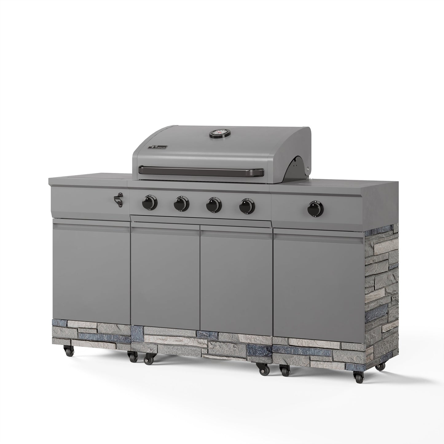 TYTUS Fresno 5-Burner LP/NG Convertible Grill in Gunmetal + Shadow Stone - TDT-021-0102