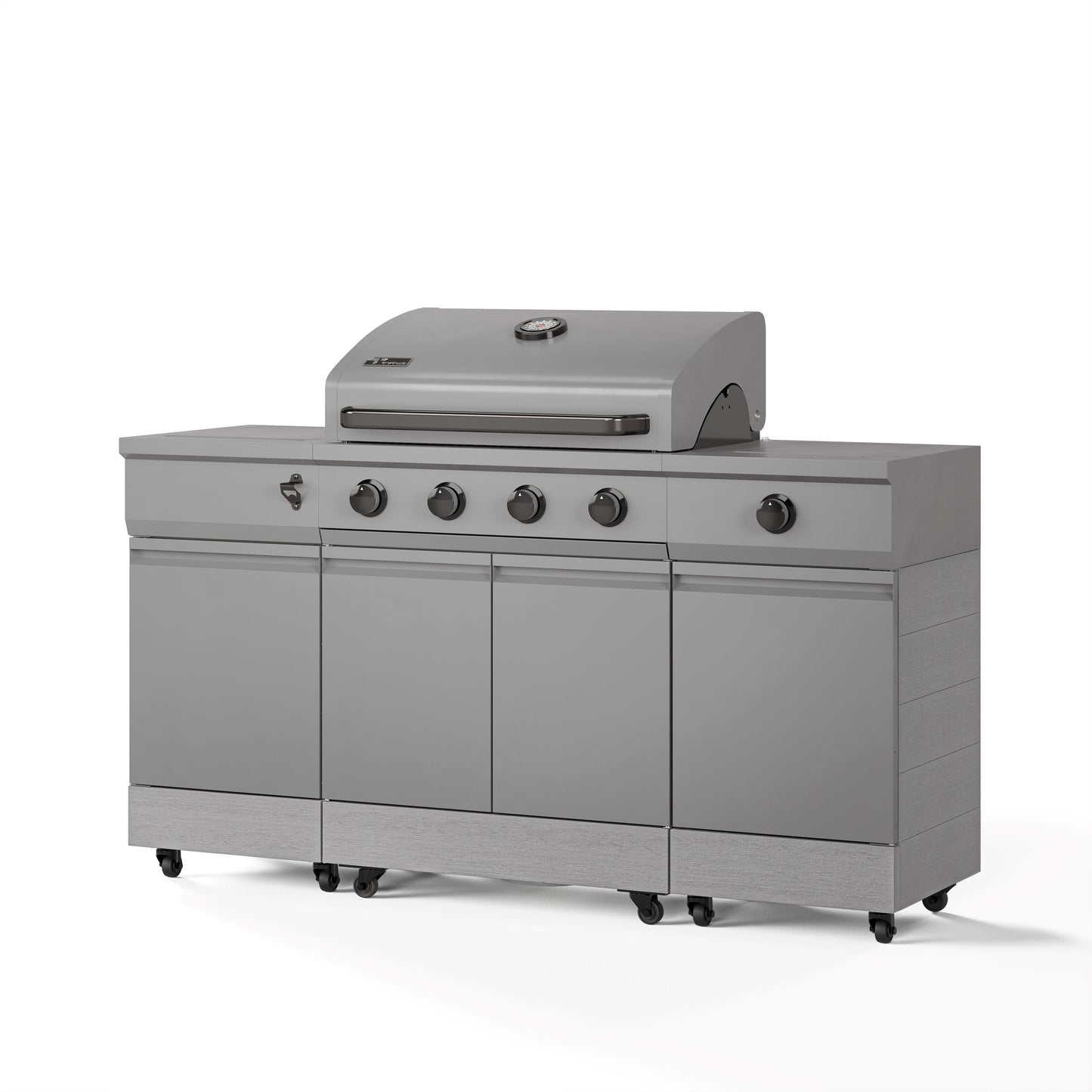 TYTUS Fresno 5-Burner LP/NG Convertible Grill in Gunmetal + Carbon Wood - TDT-021-0105