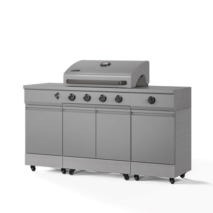 TYTUS Fresno 5-Burner LP/NG Convertible Grill in Gunmetal + Carbon Wood - TDT-021-0105