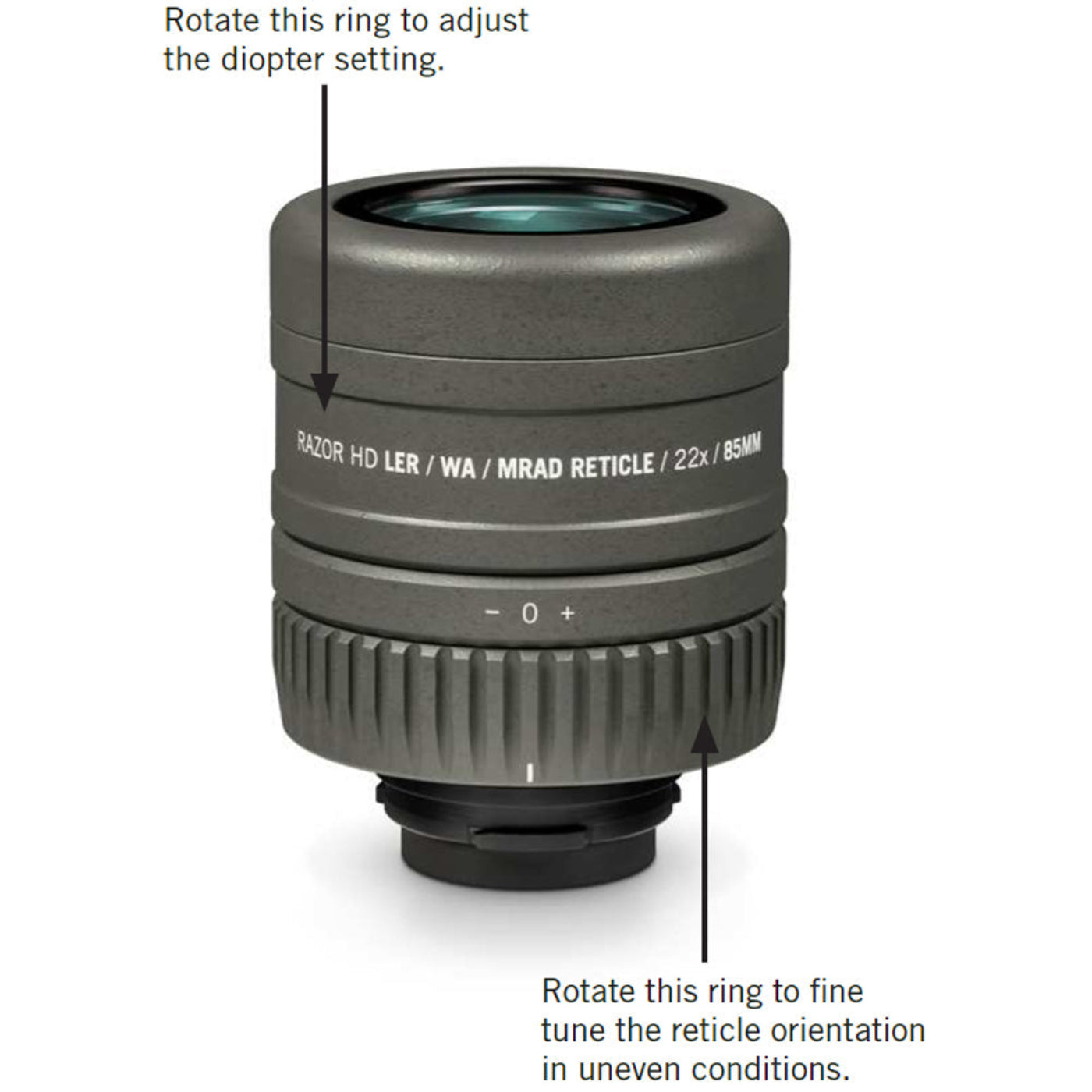 Vortex Optics RS-85REM Razor HD Reticle Eyepiece Ranging (MRAD) Reticle - RS-85REM