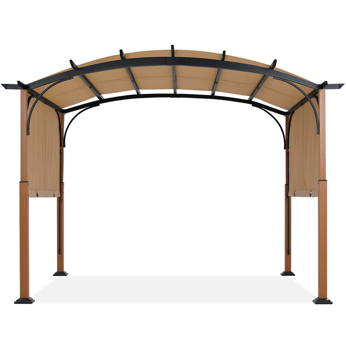 Mastercanopy 10x10/10x12 Outdoor Retractable Pergola Canopy Patio Metal Garden Gazebo -  B0CBMCJ6T9