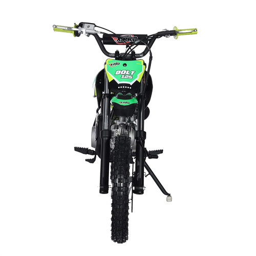 X-PRO Bolt 125cc Dirt Bike with 4-Speed Manual Transmission, Kick Start, Big 14"/12" Tires! Zongshen Brand Engine - DB-K026-Green