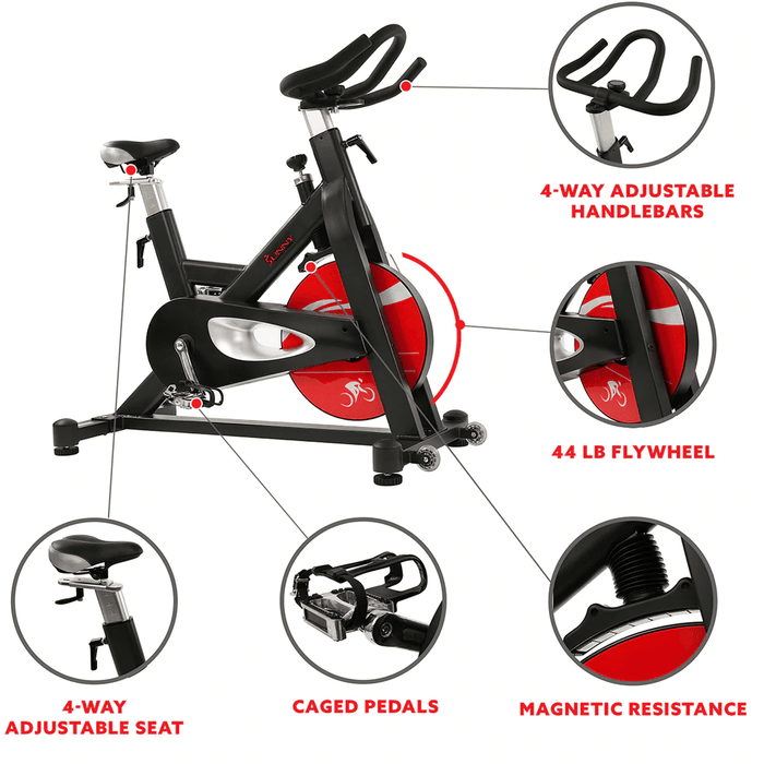 Sunny Health & Fitness Evolution Pro Magnetic Belt Drive Indoor Cycling Bike