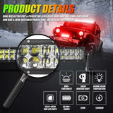 Auxbeam New 52 Inch V-PRO Series Curved RGBW Color Changing Off Road Led Light Bar & RGB LED Rock Light Set Combo - GP00009693