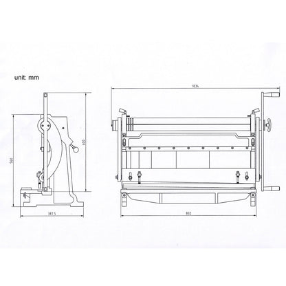 KAKA Industrial Sheet Metal Brake, 30 inch Shear and Slip Roll Combo 3-in-1 | 20-Gauge Capacity Heavy Duty Bending Machine with Back Gauge and Segment Fingers for Metal Fabrication - 171003