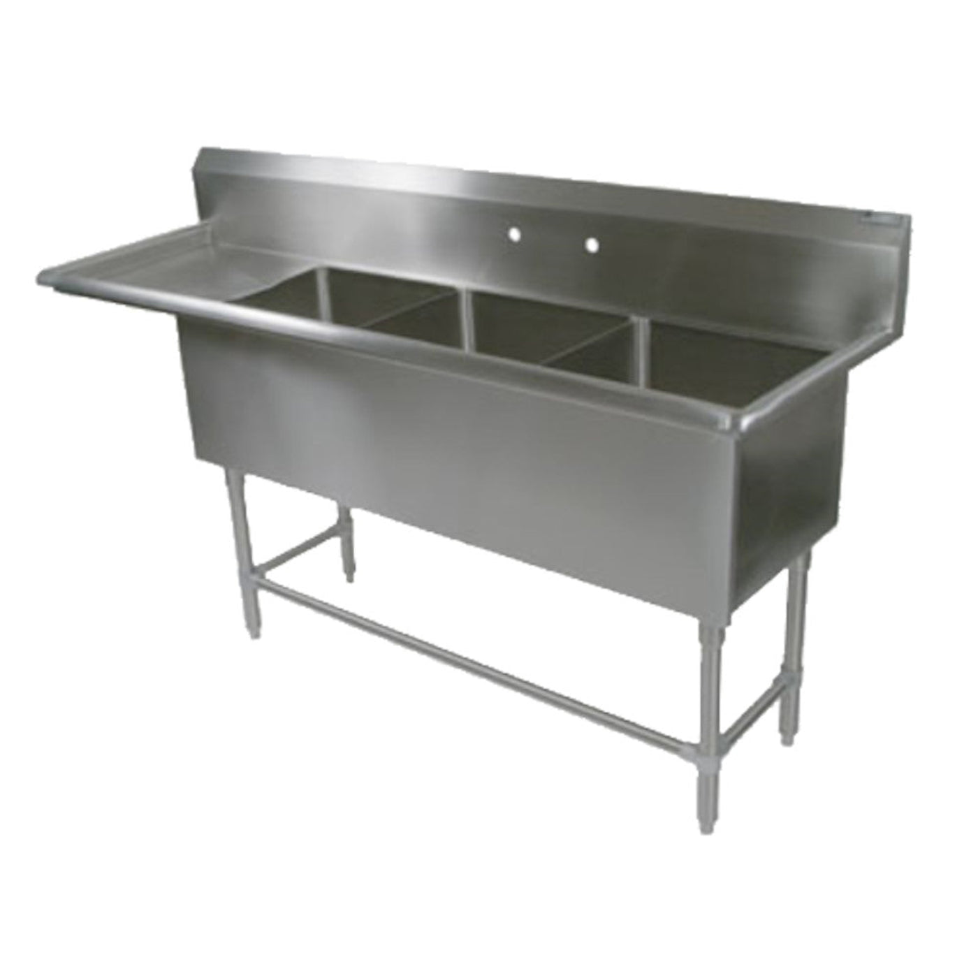 John Boos 3PB1824-1D18L 3-Compartment Pro-Bowl Sink - JB3PB18241D18L