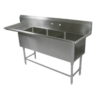 John Boos 3PB1824-1D18L 3-Compartment Pro-Bowl Sink - JB3PB18241D18L