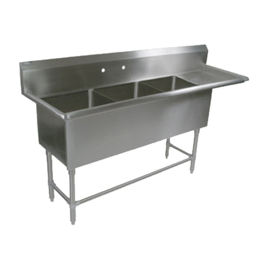 John Boos 3PB1824-1D18R 3-Compartment Pro-Bowl Sink - JB3PB18241D18R