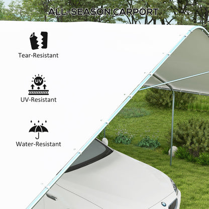 Outsunny 19' x 19.5' Carport, Portable Garage, Anti-UV Cover, Car, Truck, Boat, Catering, Wedding - 84C-524V00WT