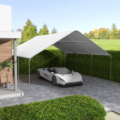 Outsunny 19' x 19.5' Carport, Portable Garage, Anti-UV Cover, Car, Truck, Boat, Catering, Wedding - 84C-524V00WT