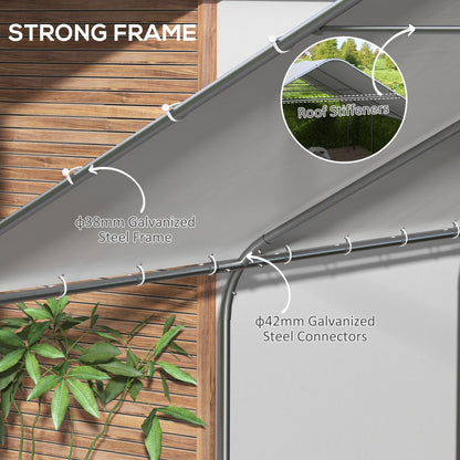 Outsunny 19' x 19.5' Carport, Portable Garage, Anti-UV Cover, Car, Truck, Boat, Catering, Wedding - 84C-524V00WT