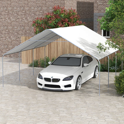 Outsunny 19' x 19.5' Carport, Portable Garage, Anti-UV Cover, Car, Truck, Boat, Catering, Wedding - 84C-524V00WT