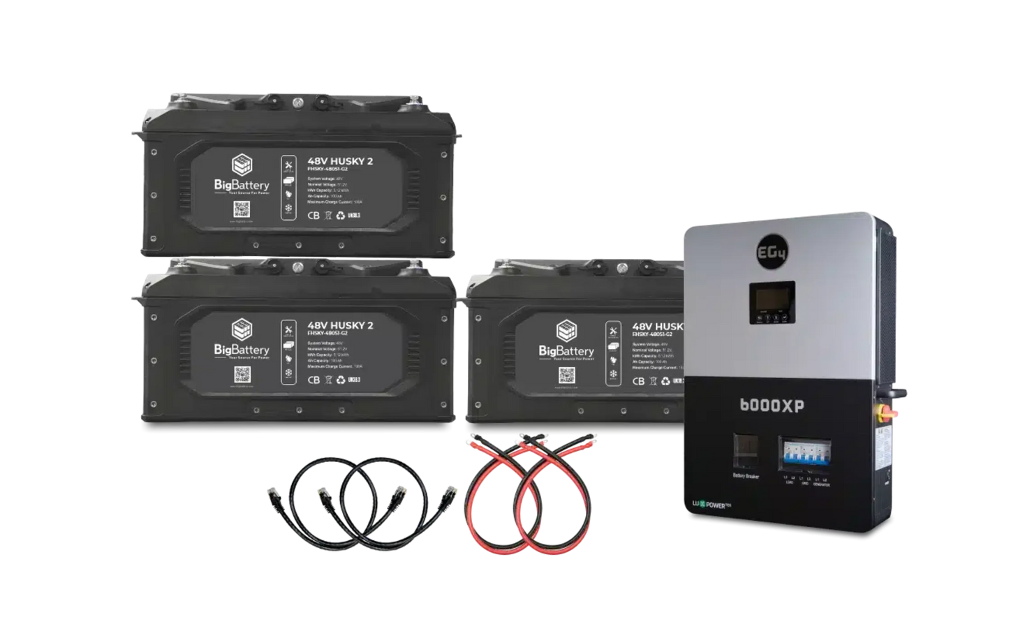 Big Battery 48V 3X HUSKY 2 KIT – EG4 6K OFF-GRID INVERTER - K0706