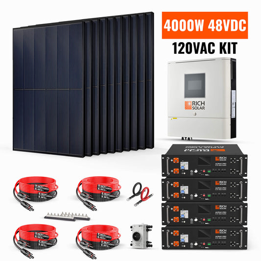 Rich Solar 4000W 48VDC-120VAC Solar Kit - RS-CBK4000